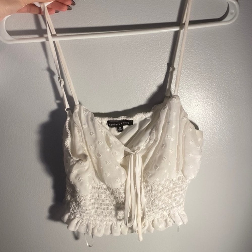 White Lacy Tank Top Kendall & Kylie